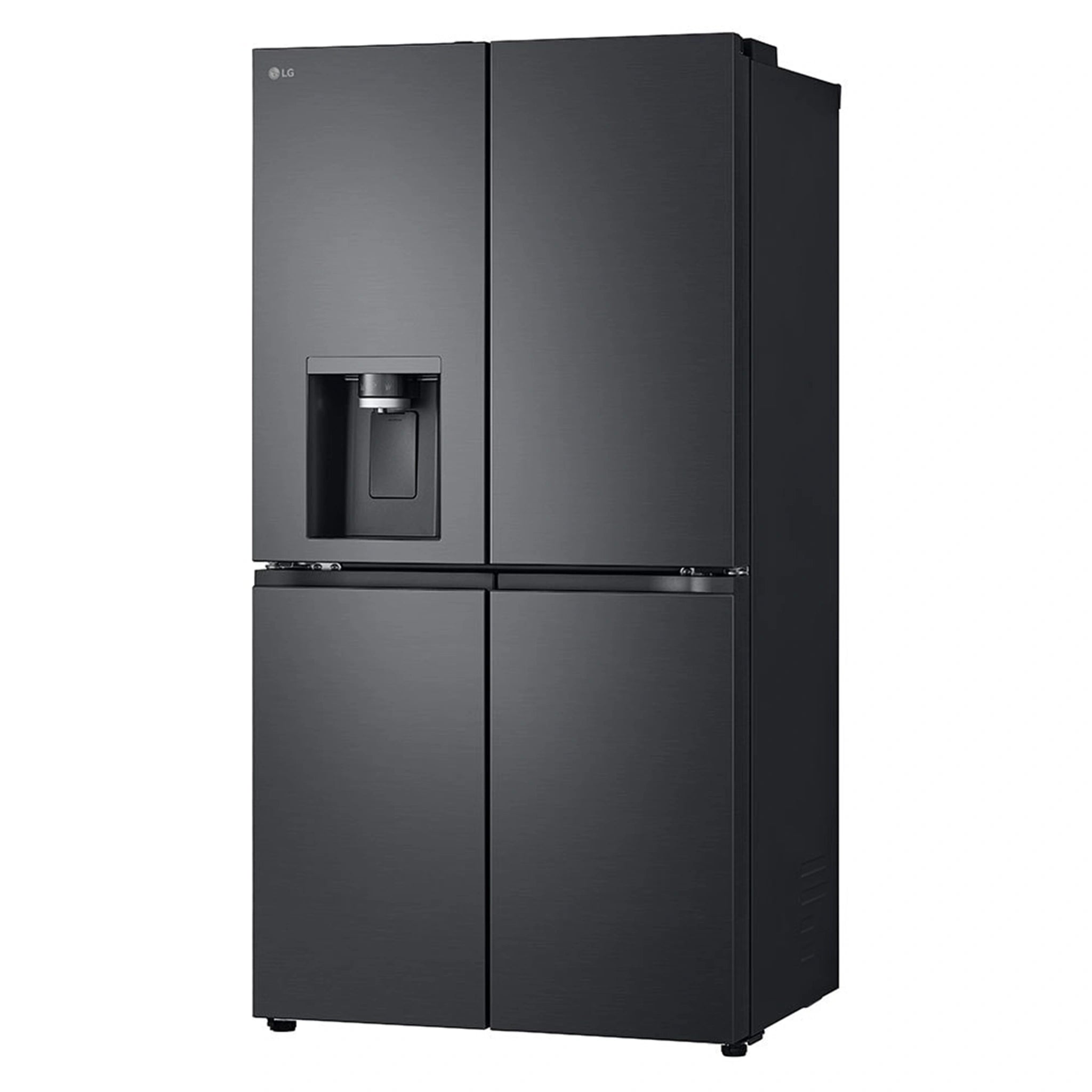 LG 637L Matte Black Side By Side Refrigerator GFL700MBL, Left Side View