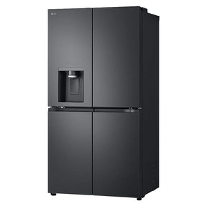LG 637L Matte Black Side By Side Refrigerator GFL700MBL, Left Side View