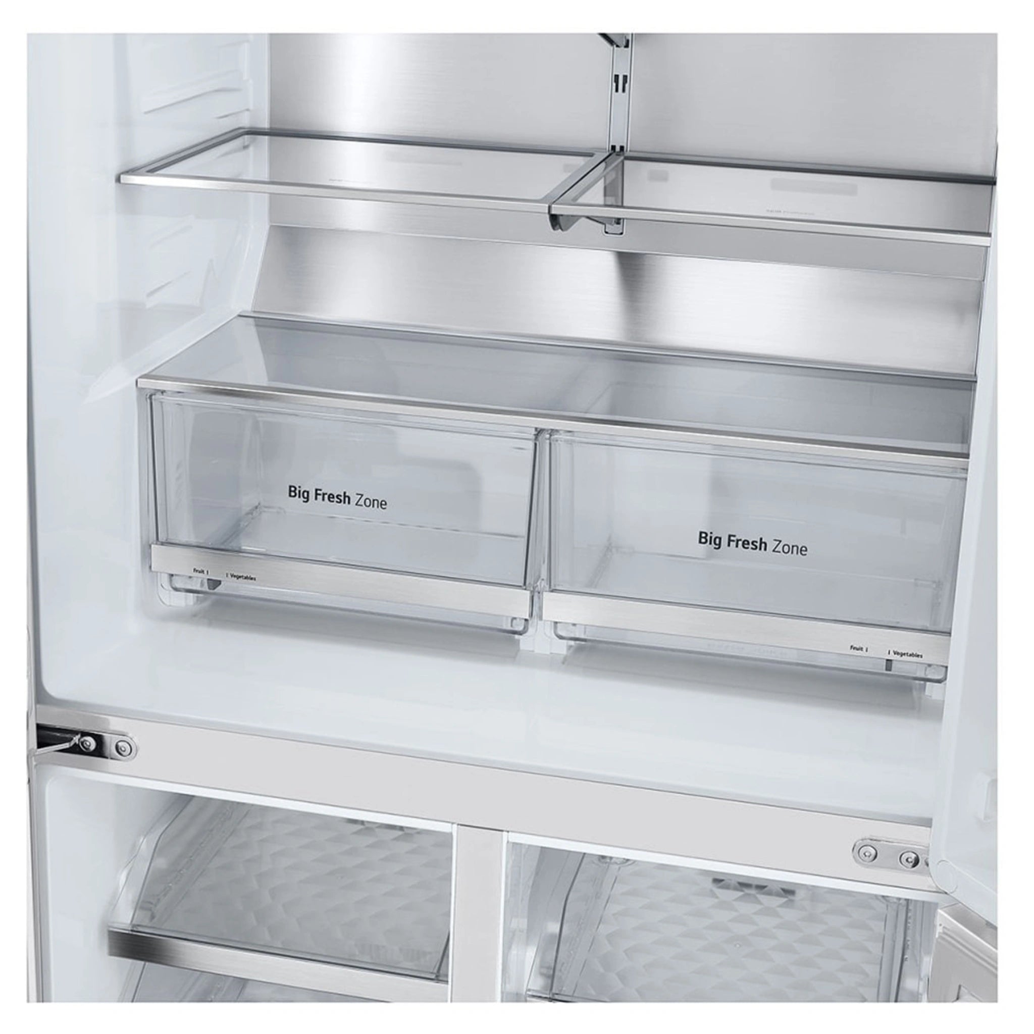 LG 637L Matte White Side By Side Refrigerator GFL700MWH, Big Fresh Zone View
