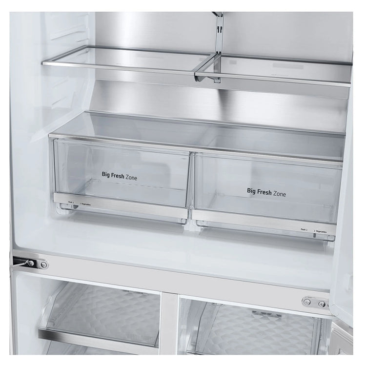 LG 637L Matte White Side By Side Refrigerator GFL700MWH, Big Fresh Zone View