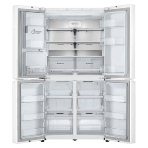 LG 637L Matte White Side By Side Refrigerator GFL700MWH, Front Double Door Open View