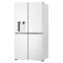 LG 637L Matte White Side By Side Refrigerator GFL700MWH, Front Left Side View