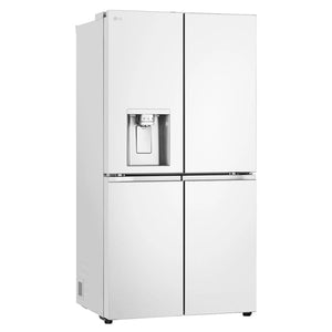 LG 637L Matte White Side By Side Refrigerator GFL700MWH, Front Right Side View