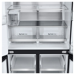 LG 506L Quad Door Fridge Matte Black GFLN500MBL, Drawers Close-Up View 