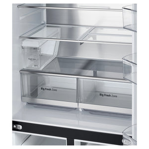 LG 506L Quad Door Fridge Matte Black GFLN500MBL, Drawers Close-Up View 2