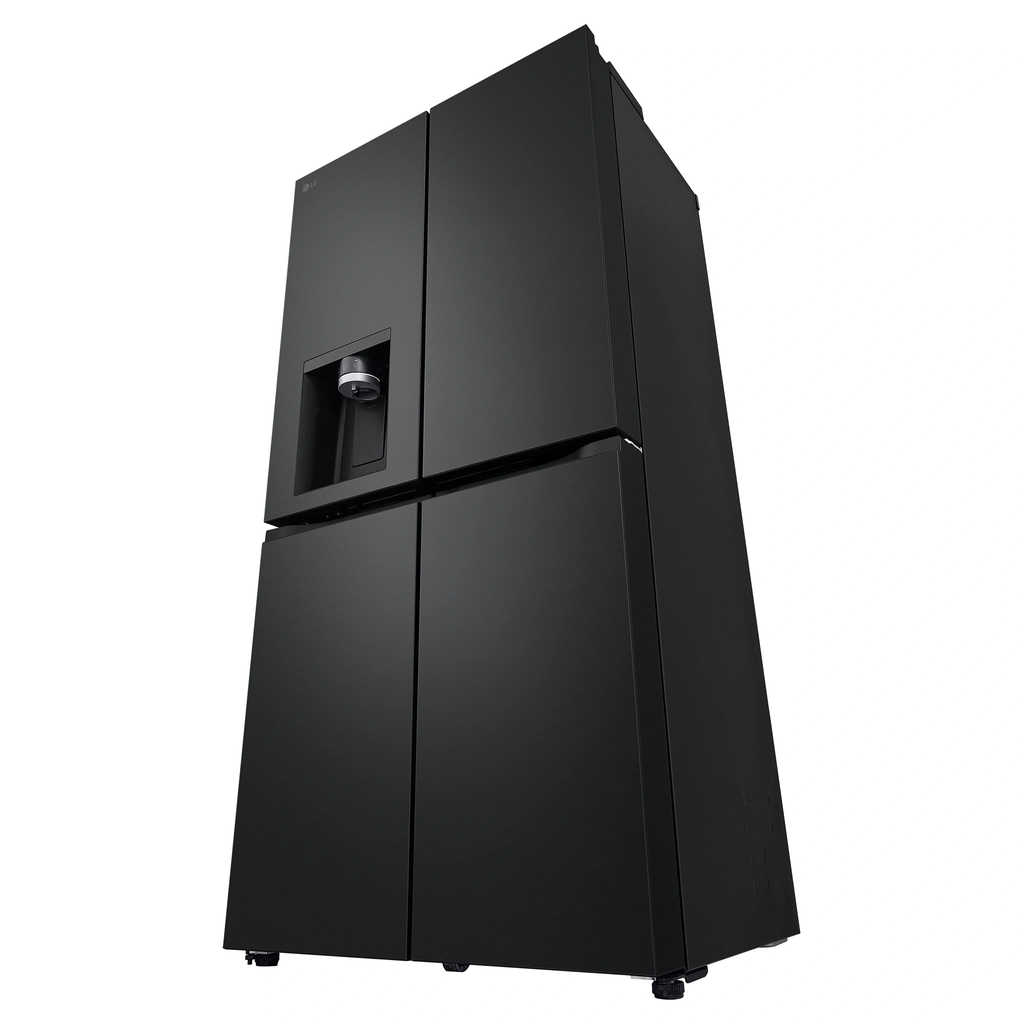 LG 506L Quad Door Fridge Matte Black GFLN500MBL, Front Left Side View