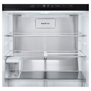 LG 506L Quad Door Fridge Matte Black GFLN500MBL, Inside View