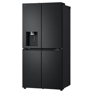 LG 506L Quad Door Fridge Matte Black GFLN500MBL, Left Side View