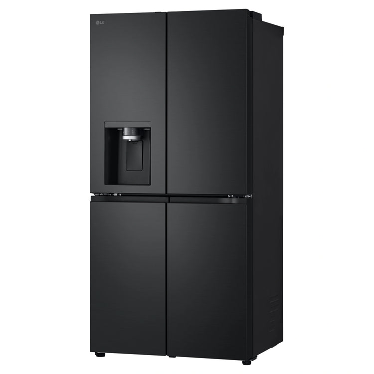 LG 506L Quad Door Fridge Matte Black GFLN500MBL, Left Side View