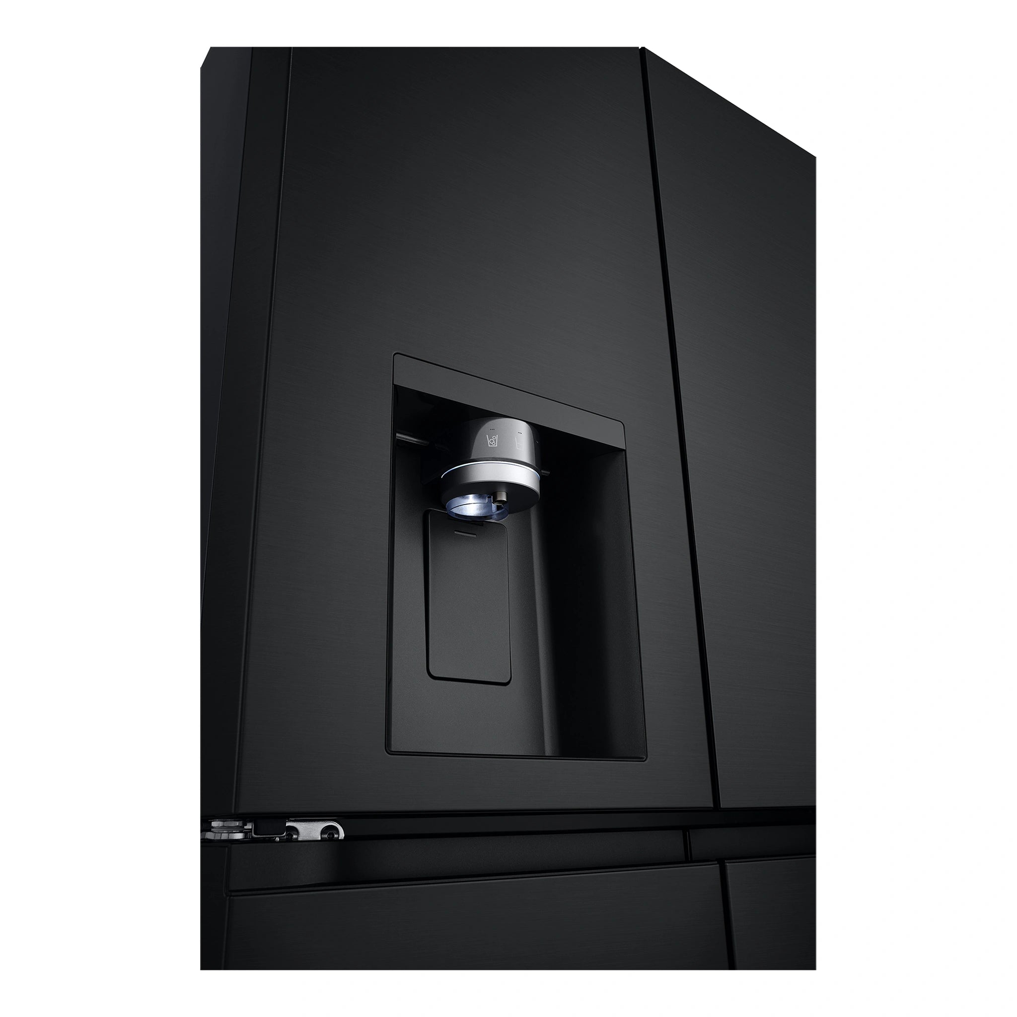 LG 506L Quad Door Fridge Matte Black GFLN500MBL, Water Dispenser View