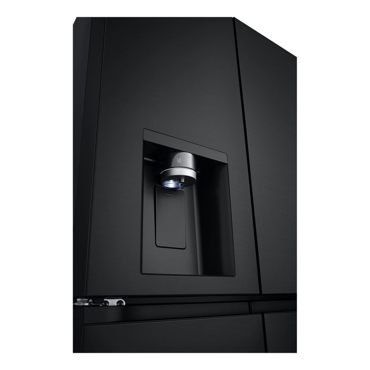 LG 506L Quad Door Fridge Matte Black GFLN500MBL, Water Dispenser View