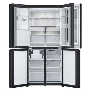 LG 508L Slim French Door Fridge with InstaView GFV500MBLC, Front Double Door Open View