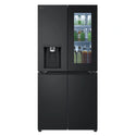LG 508L Slim French Door Fridge with InstaView GFV500MBLC, Front Light On View Storages
