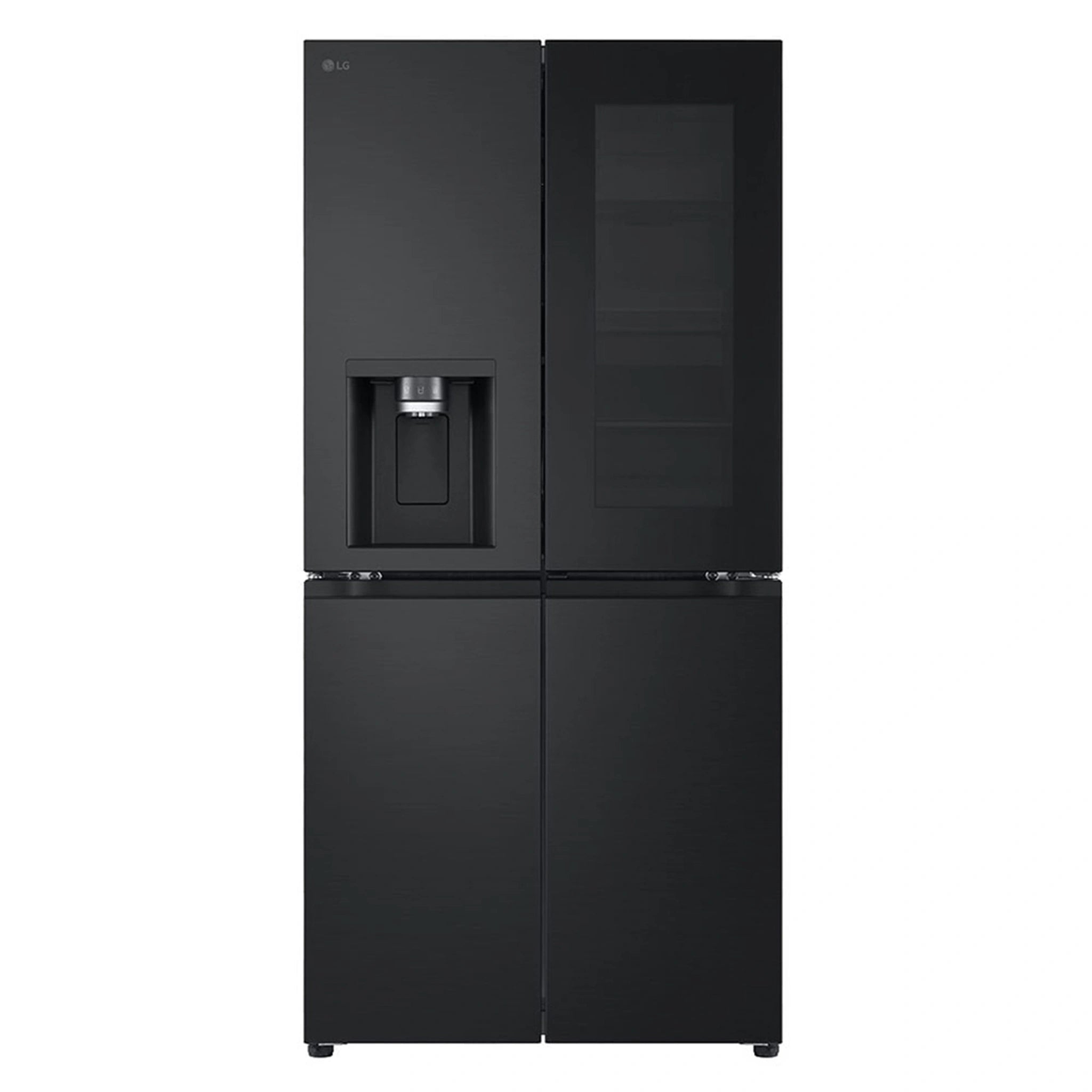 LG 508L Slim French Door Fridge with InstaView GFV500MBLC, Front View