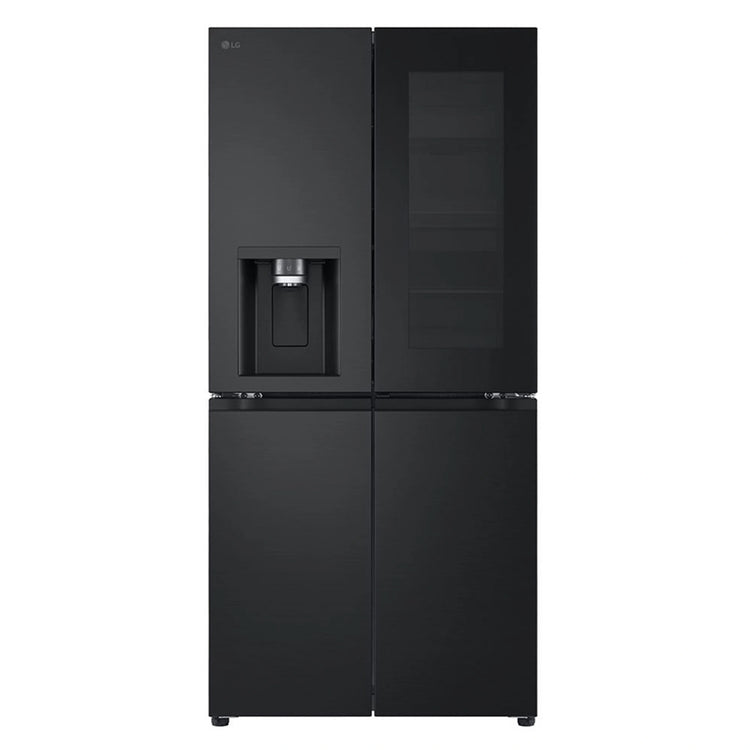 LG 508L Slim French Door Fridge with InstaView GFV500MBLC, Front View