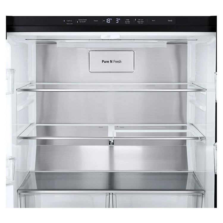 LG 508L Slim French Door Fridge with InstaView GFV500MBLC, Inside View