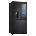 LG 508L Slim French Door Fridge with InstaView GFV500MBLC, Right Side Light On View