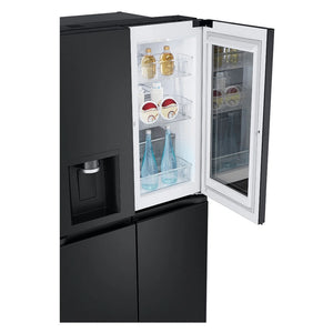 LG 508L Slim French Door Fridge with InstaView GFV500MBLC, Right Side Top Door Open View Storages