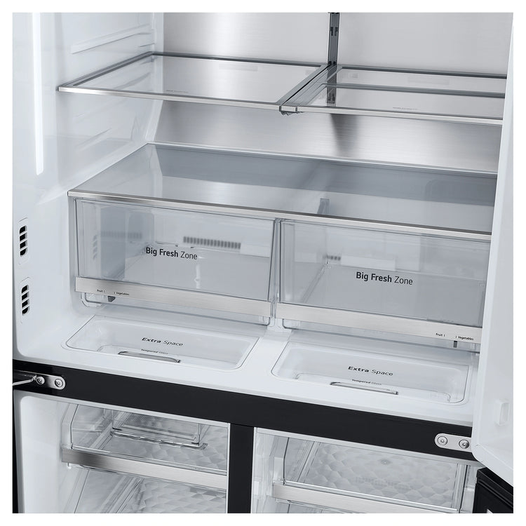 LG 847L French Door Fridge with InstaView GFV900MBLC, Big Fresh Zone View