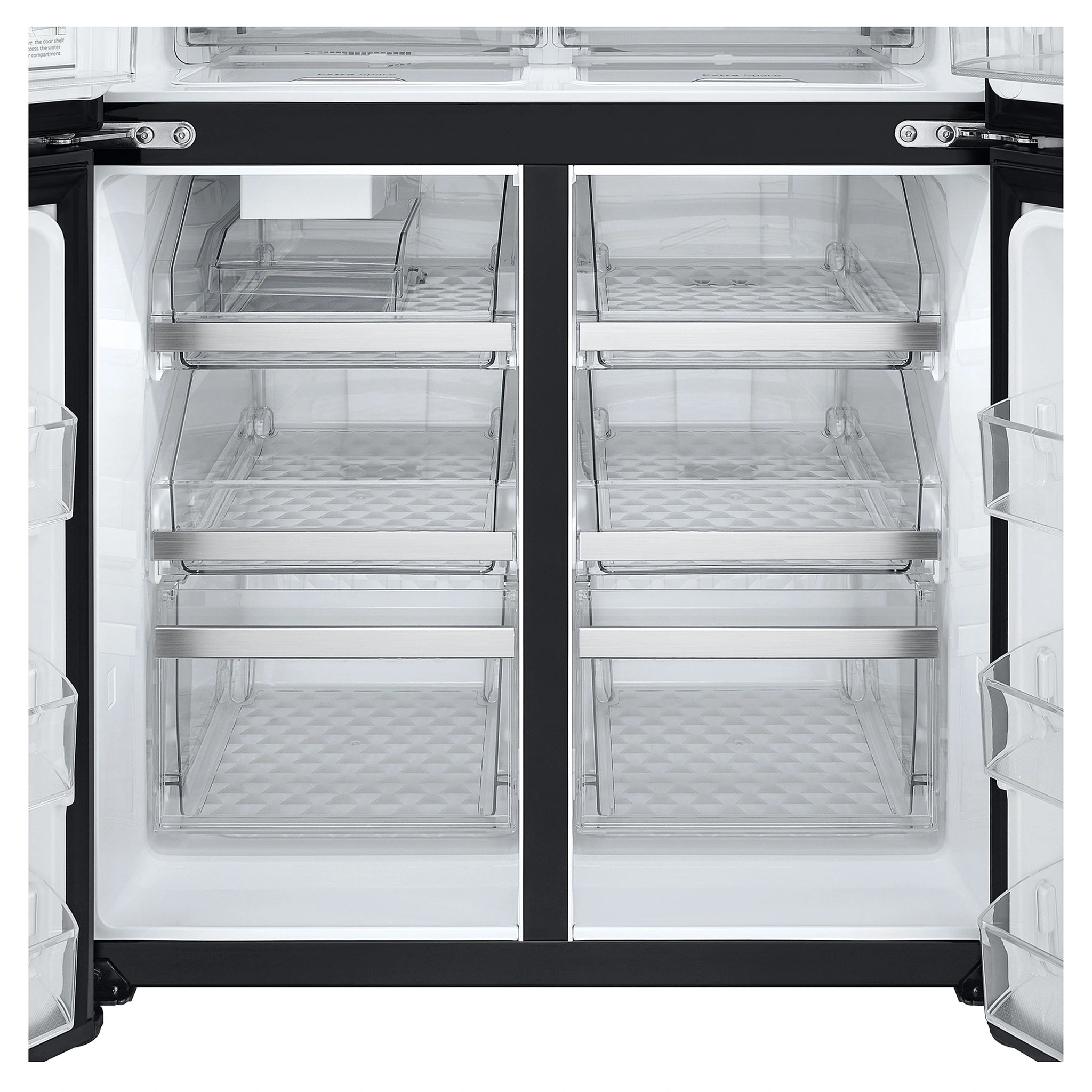 LG 847L French Door Fridge with InstaView GFV900MBLC, Bottom Drawers Close-Up View