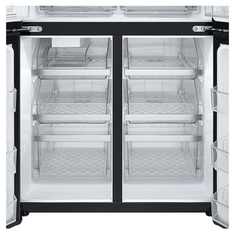 LG 847L French Door Fridge with InstaView GFV900MBLC, Bottom Drawers Close-Up View