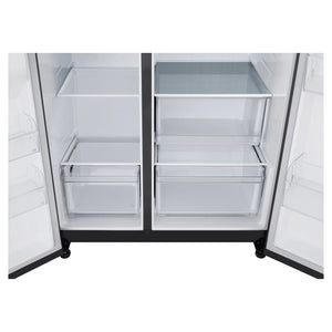LG 664L Matte Black Side by Side Fridge Freezer GSB599MBL, Drawers View