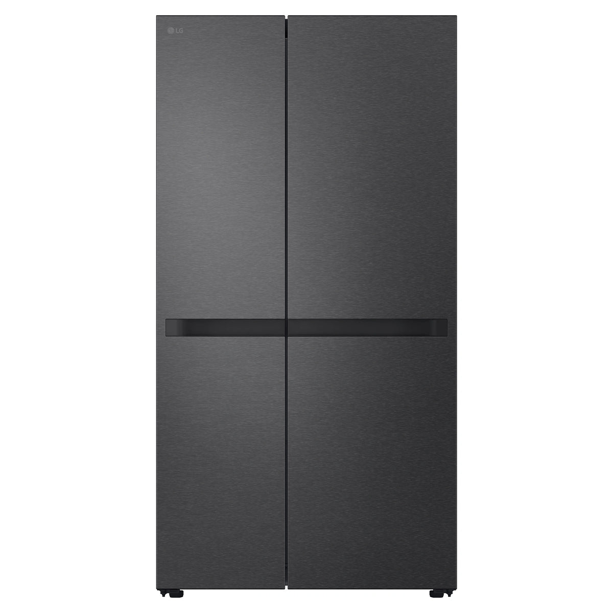 LG 664L Matte Black Side by Side Fridge Freezer GSB599MBL, Front View