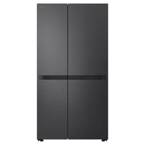 LG 664L Matte Black Side by Side Fridge Freezer GSB599MBL, Front View