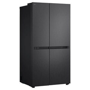 LG 664L Matte Black Side by Side Fridge Freezer GSB599MBL, Left Side View