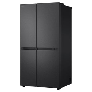 LG 664L Matte Black Side by Side Fridge Freezer GSB599MBL, Right Side View