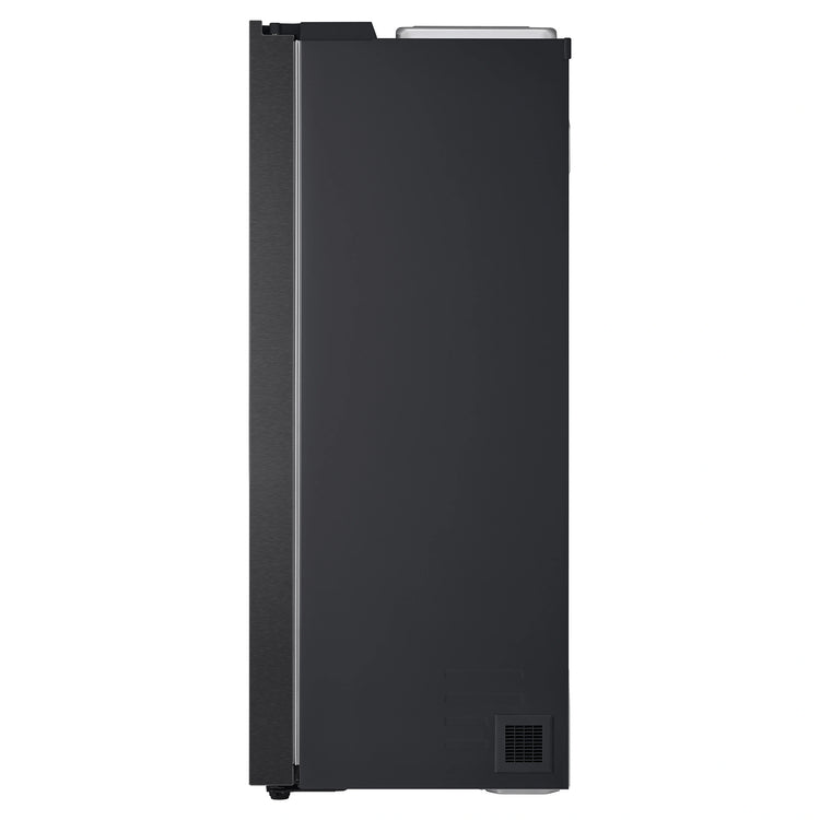 LG 664L Matte Black Side by Side Fridge Freezer GSB599MBL, Side View