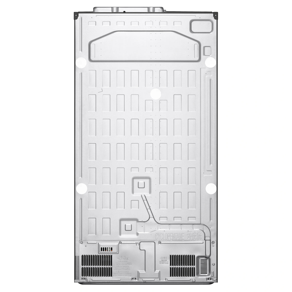 LG 664L Stainless Steel Side by Side Fridge Freezer GSB599PL, Back Side View