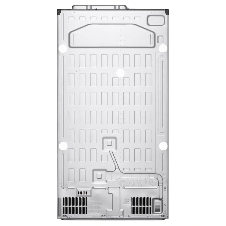 LG 664L Stainless Steel Side by Side Fridge Freezer GSB599PL, Back Side View