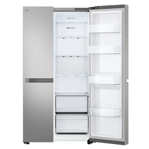 LG 664L Stainless Steel Side by Side Fridge Freezer GSB599PL, Front Right Side Door Open View