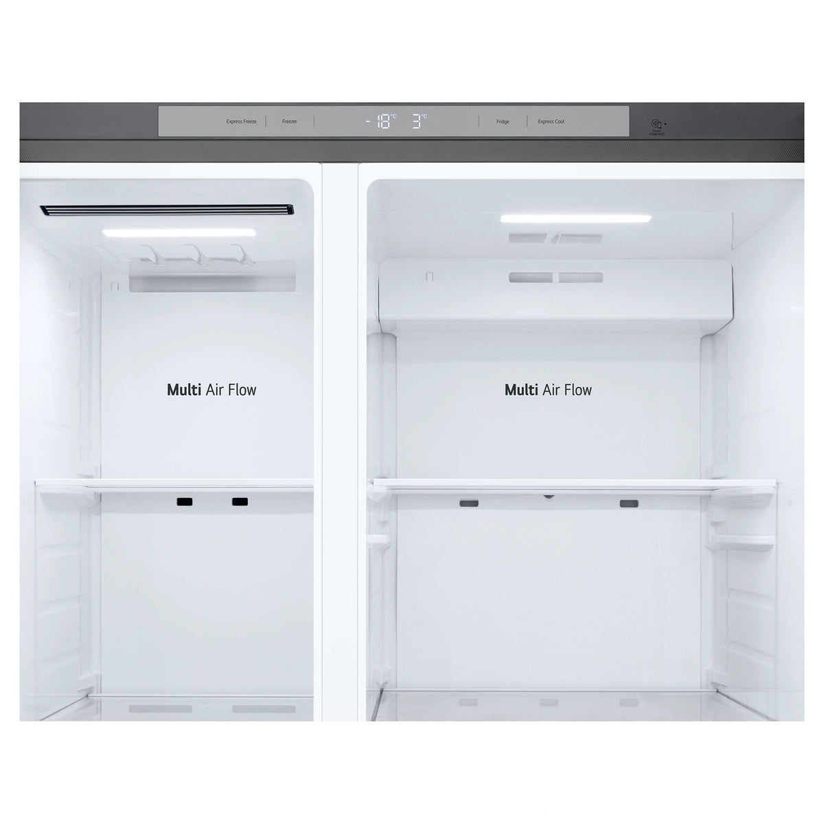 LG 664L Stainless Steel Side by Side Fridge Freezer GSB599PL, Multi Air Flow View