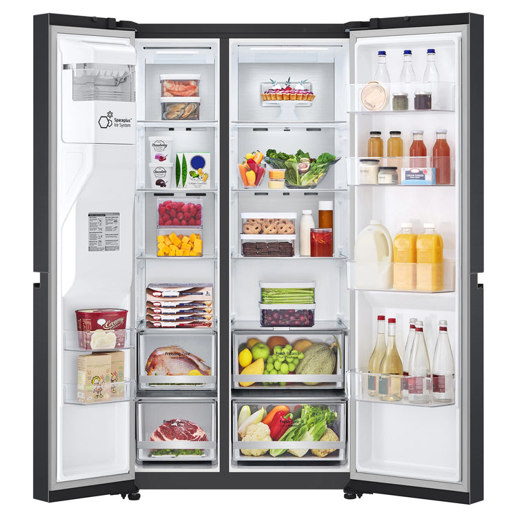 LG GSL600MBL 635L Side by Side Fridge Plumbed
