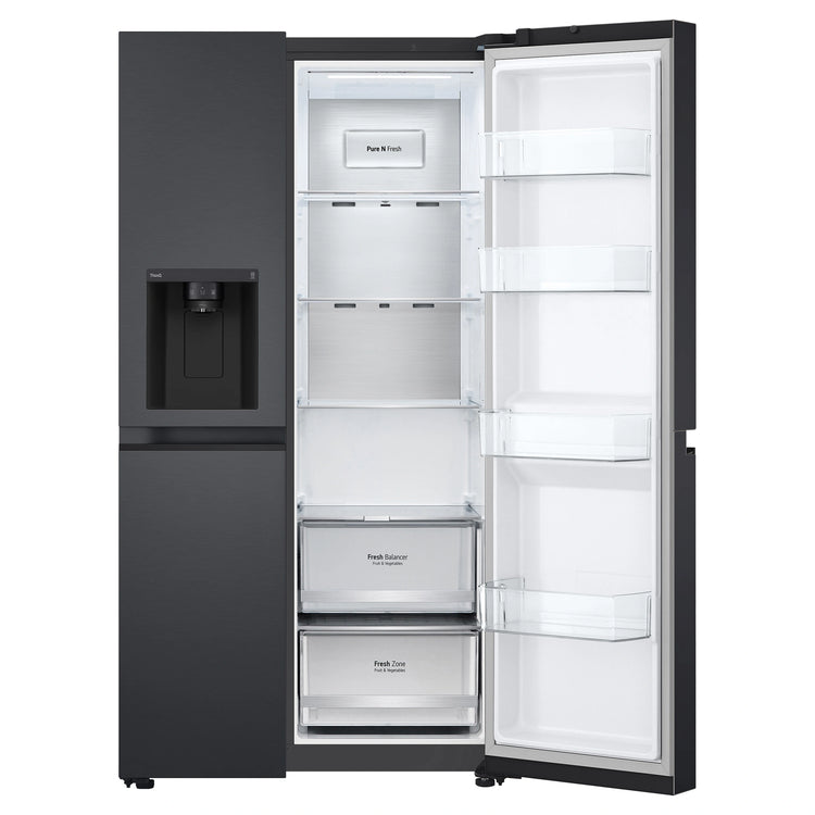 LG GSL600MBL 635L Side by Side Fridge Plumbed