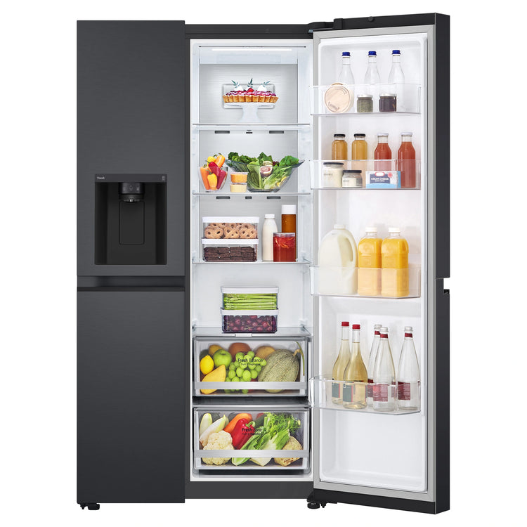 LG GSL600MBL 635L Side by Side Fridge Plumbed