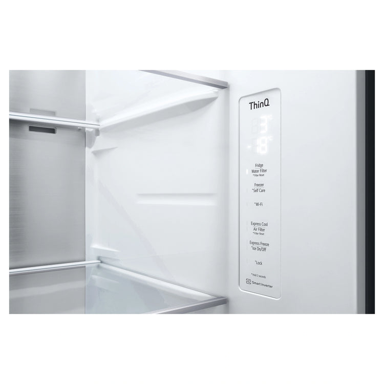 LG GSL600MBL 635L Side by Side Fridge Plumbed