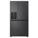 LG 641L Black Side by Side Fridge - Non-Plumbed Ice/Water Dispenser GSN599MBL, Front View