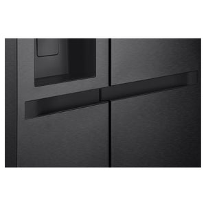 LG 641L Black Side by Side Fridge - Non-Plumbed Ice/Water Dispenser GSN599MBL, Handle View