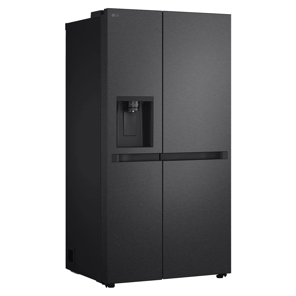 LG 641L Black Side by Side Fridge - Non-Plumbed Ice/Water Dispenser GSN599MBL, Left Side View