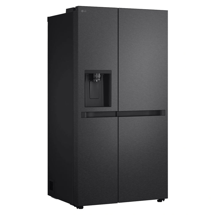 LG 641L Black Side by Side Fridge - Non-Plumbed Ice/Water Dispenser GSN599MBL, Left Side View