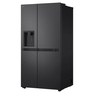 LG 641L Black Side by Side Fridge - Non-Plumbed Ice/Water Dispenser GSN599MBL, Right Side View