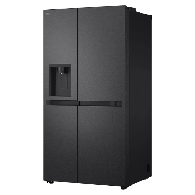 LG 641L Black Side by Side Fridge - Non-Plumbed Ice/Water Dispenser GSN599MBL, Right Side View