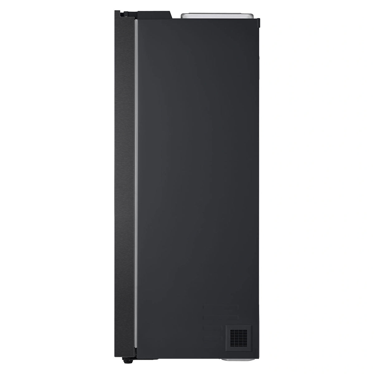 LG 641L Black Side by Side Fridge - Non-Plumbed Ice/Water Dispenser GSN599MBL, Side View