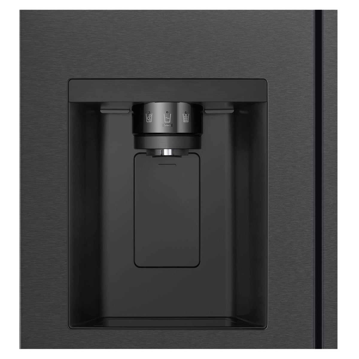 LG 641L Black Side by Side Fridge - Non-Plumbed Ice/Water Dispenser GSN599MBL, Water Dspenser View