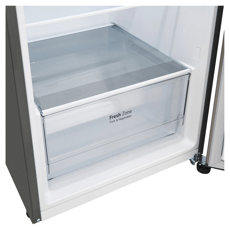 LG 315L Top Mount Fridge Stainless Finish GT3S, Fresh Zone View