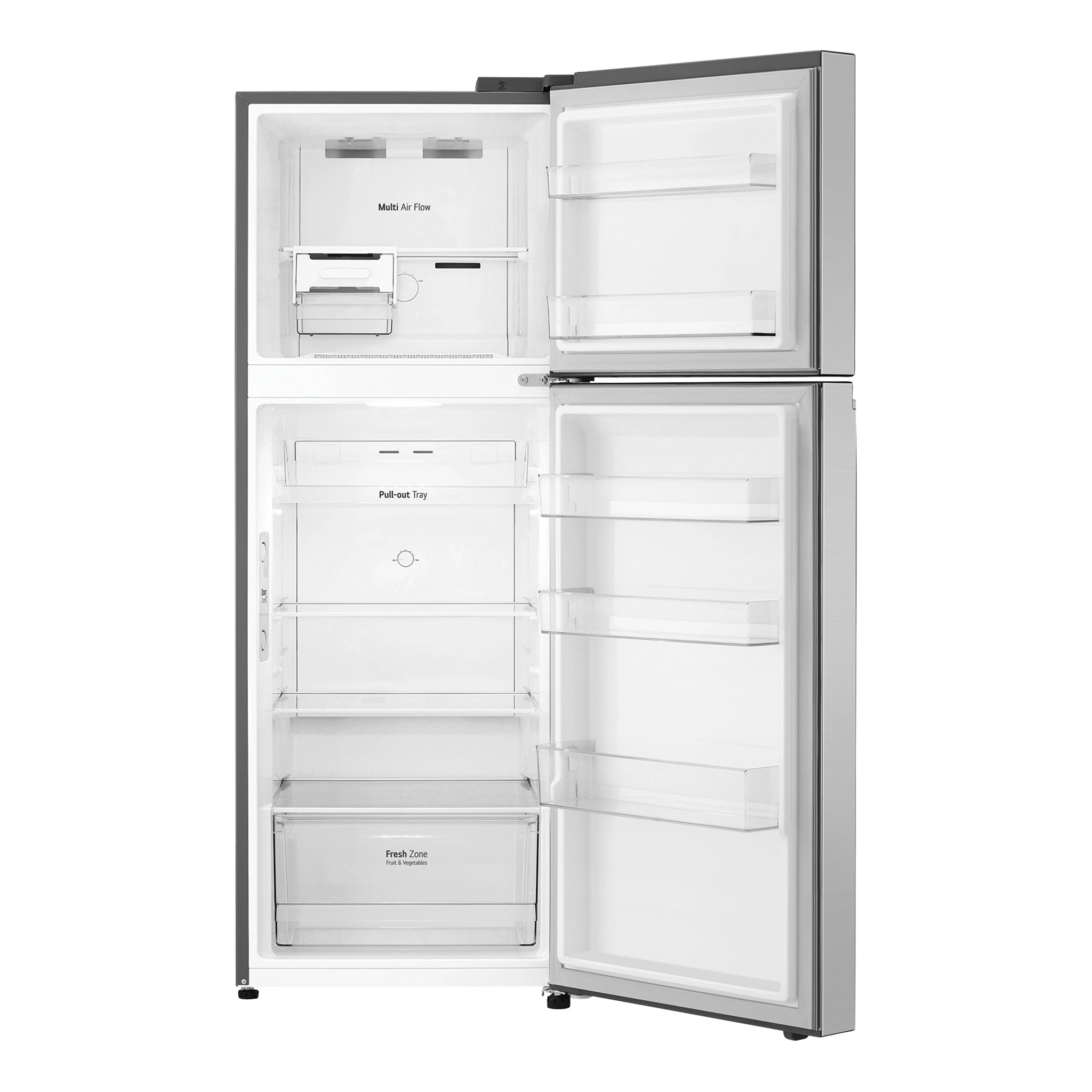 LG 315L Top Mount Fridge Stainless Finish GT3S, Front View With Door View