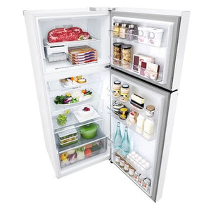 LG 375 L Top Mount Refrigerator GT5W, Top Right Side View With Storages